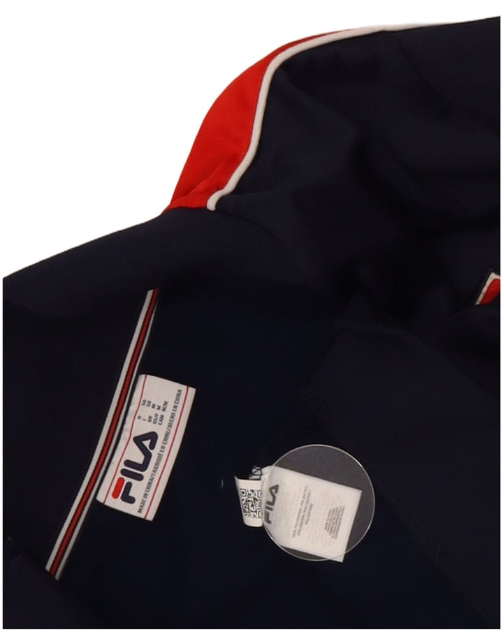 Fila Herren-Trainingsanzugoberteil mit Grafik, mittleres Marineblau, Farbblock