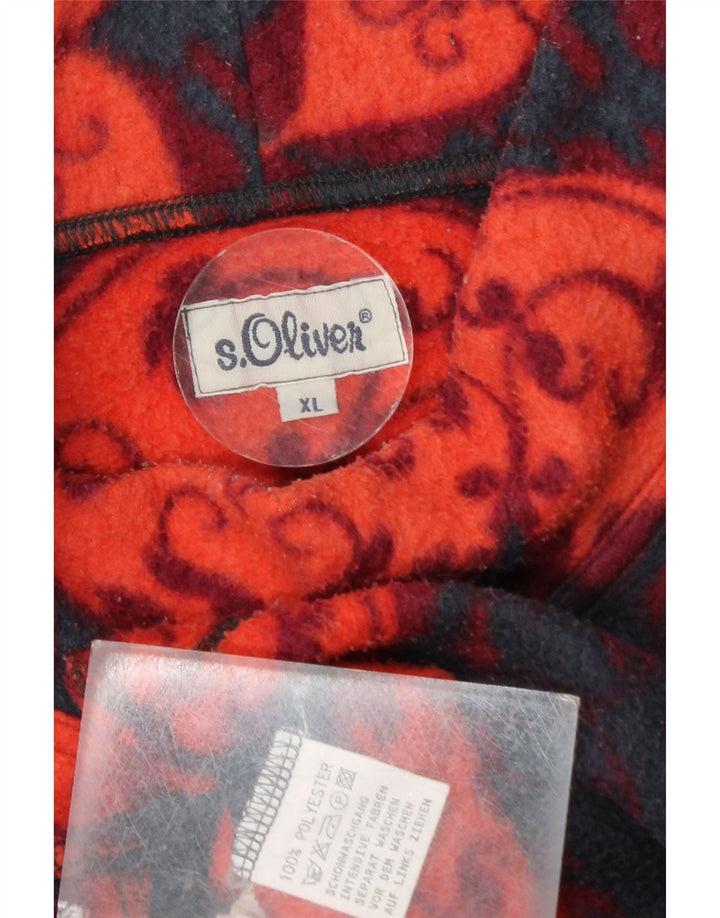 S.Oliver Herren Fleecepullover XL Marineblaues Blumenmuster aus Polyester