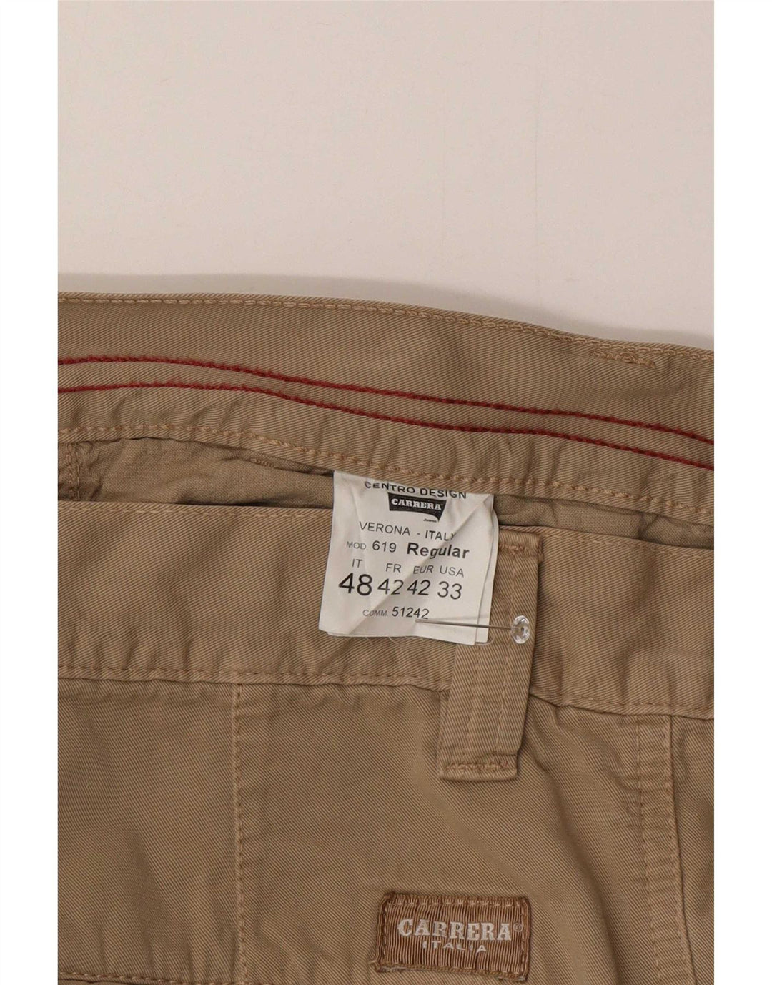 Carrera Herren gerade Cargohose IT 48 Medium W33 L34 Beige Baumwolle