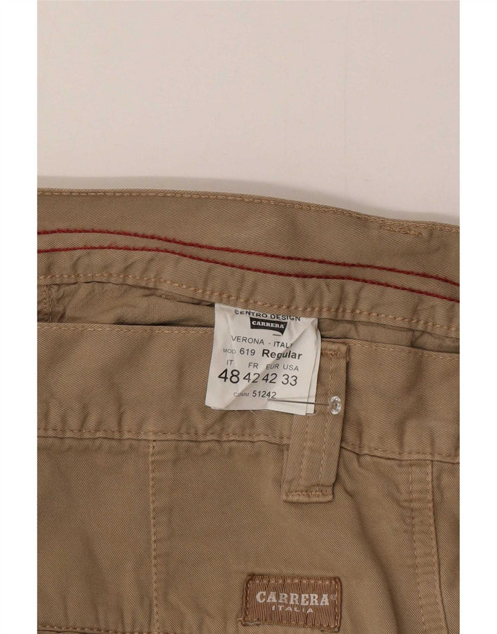 Carrera Herren gerade Cargohose IT 48 Medium W33 L34 Beige Baumwolle