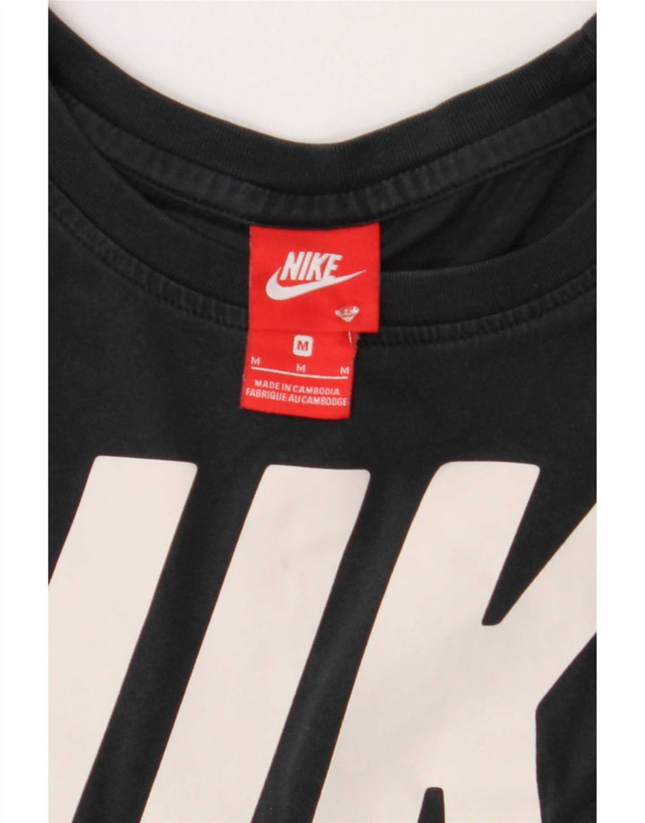 Nike Damen Graphic T-Shirt Top UK 14 Medium Schwarz