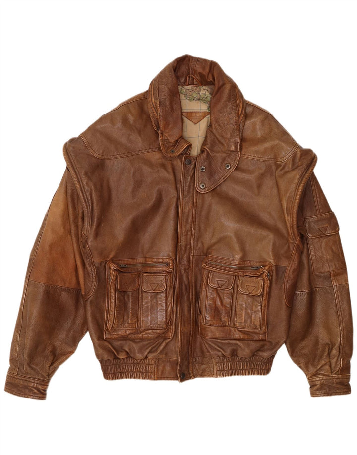 Milan Herren Lederjacke UK 40 Großes braunes Leder