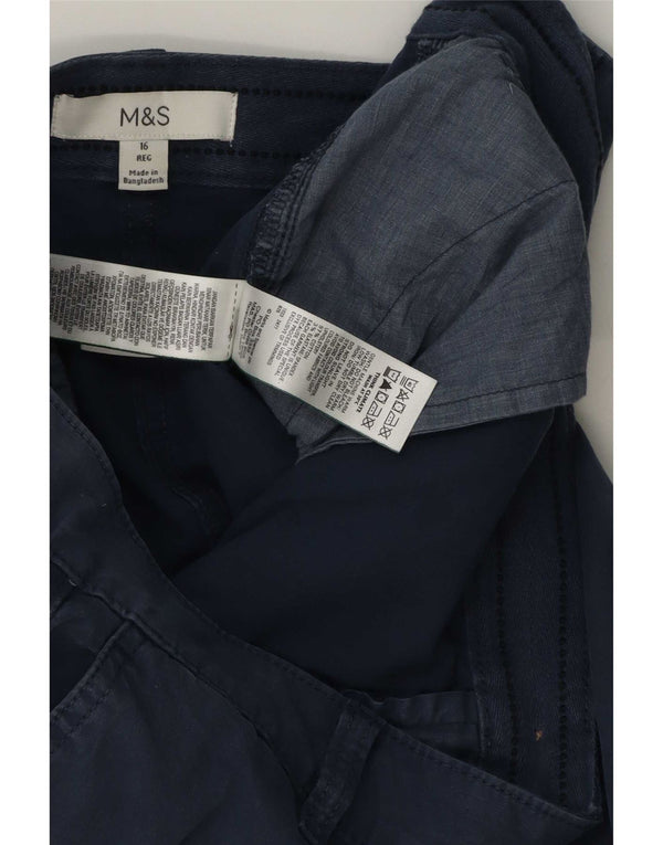 Marks & Spencer Damen Chinohose UK 16 Large W36 L28 Marineblau