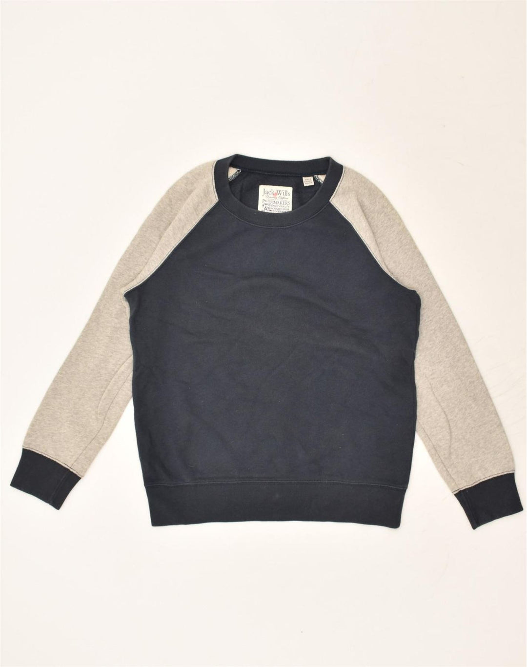 JACK WILLS Womens Sweatshirt Jumper UK 10 Small  Navy Blue Colourblock | Vintage Jack Wills | Thrift | Second-Hand Jack Wills | Used Clothing | Messina Hembry 