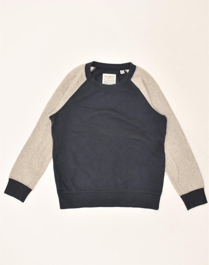 JACK WILLS Womens Sweatshirt Jumper UK 10 Small  Navy Blue Colourblock | Vintage Jack Wills | Thrift | Second-Hand Jack Wills | Used Clothing | Messina Hembry 