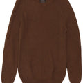 ZARA Herren-Pullover mit U-Boot-Ausschnitt, mittelbraune Baumwolle