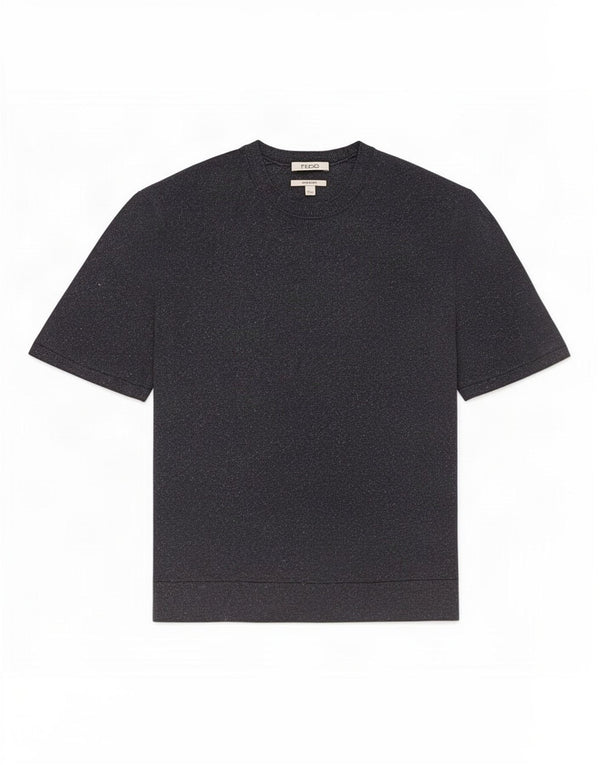 Cos Damen T-Shirt Top UK 14 Mittelgrau gefleckte Seide