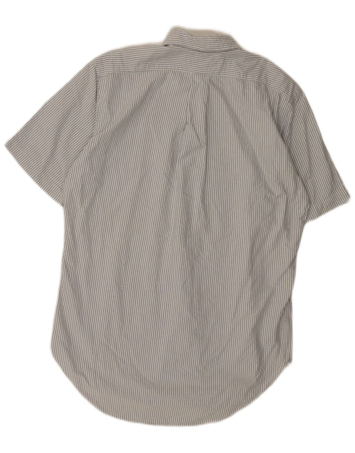 RALPH LAUREN Herren Kurzarmhemd mit klassischer Passform, klein, weiß gestreift