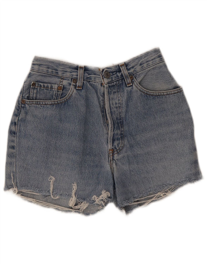 Levi's Damen-Jeansshorts im Distressed-Look, W28, mittelblaue Baumwolle