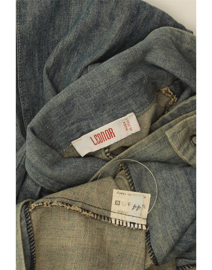 Leonor Damen Jeansjacke IT 44 Mittelblaue Baumwolle