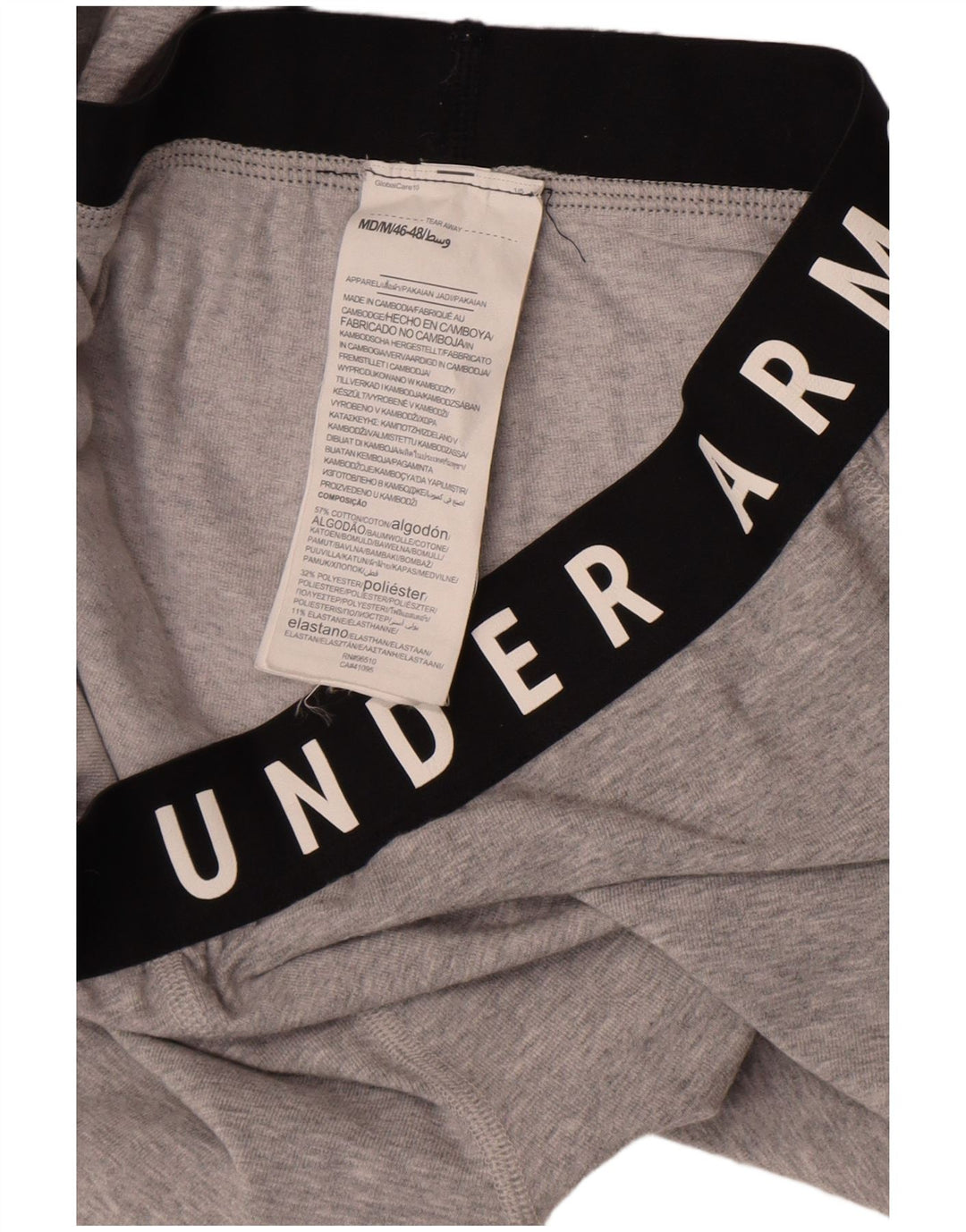 Under Armour Damen Graphic Leggings UK 14 Mittelgraue Colourblock-Baumwolle