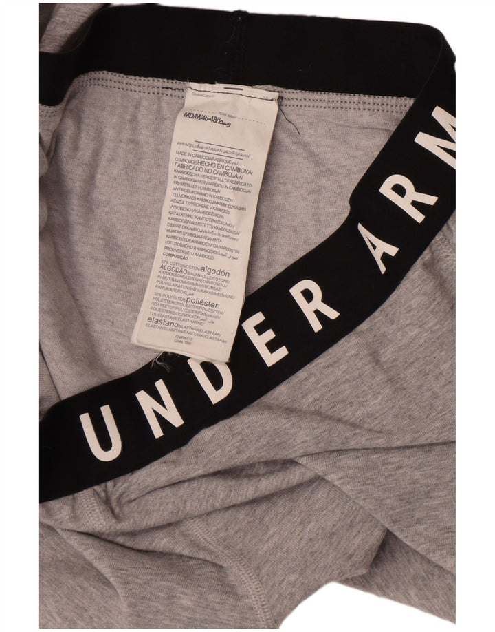 Under Armour Damen Graphic Leggings UK 14 Mittelgraue Colourblock-Baumwolle
