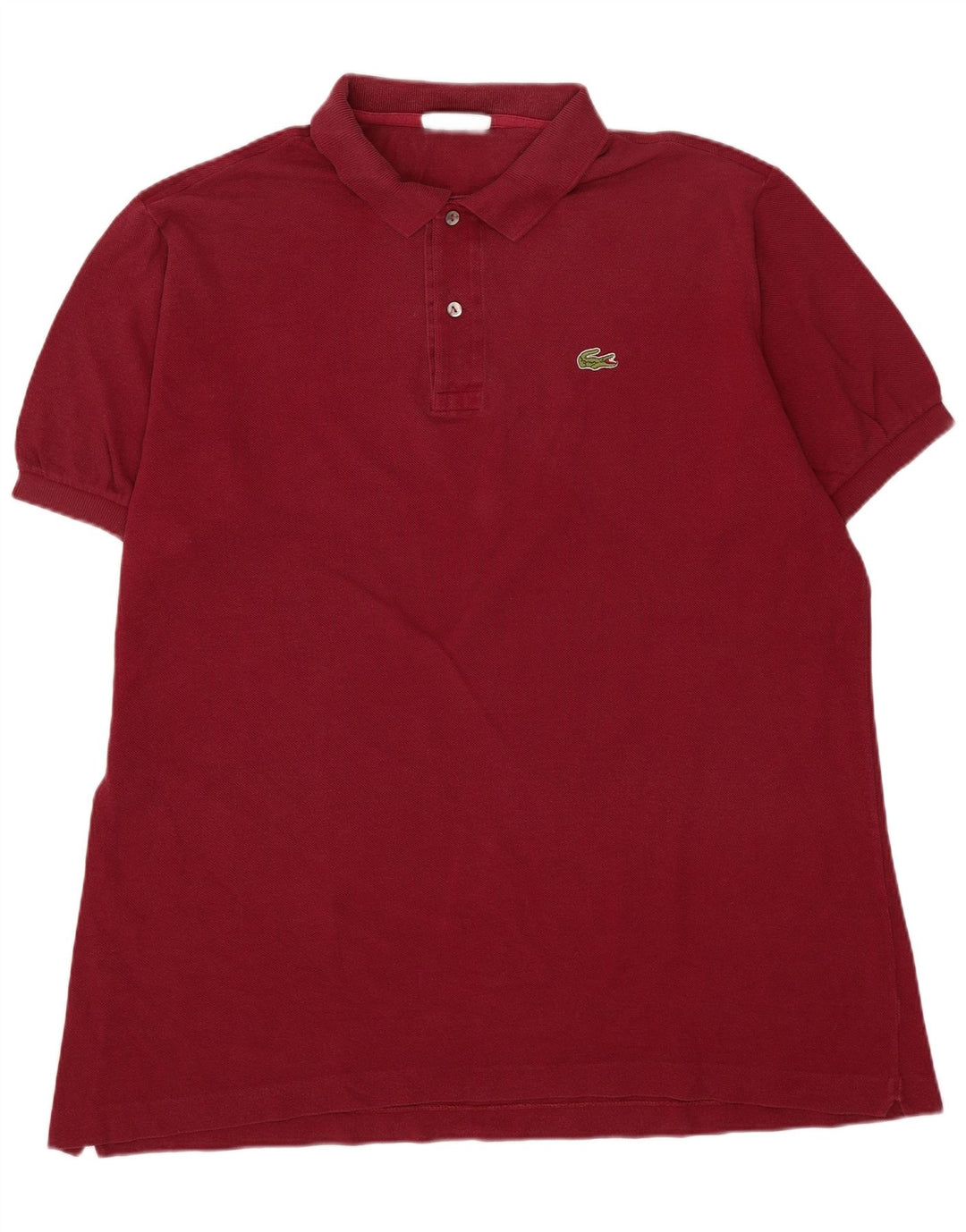 Lacoste Herren-Poloshirt, Größe 7 2XL, burgunderrote Baumwolle