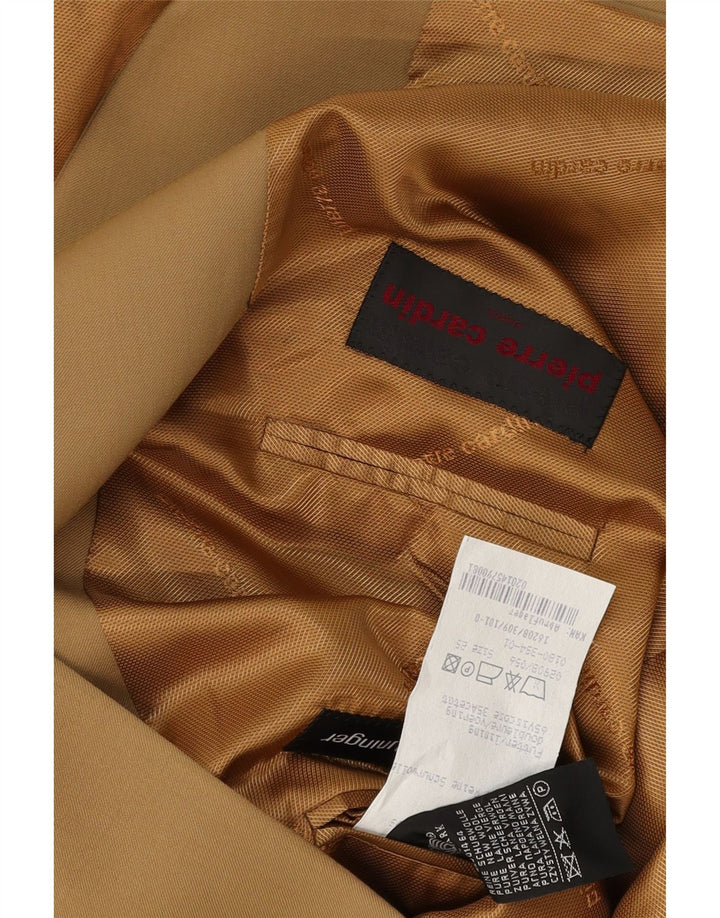 PIERRE CARDIN Herren 3-Knopf-Blazerjacke UK 40 Große beige Schurwolle