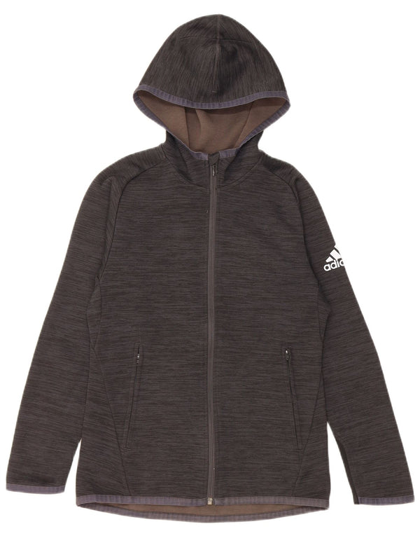 Adidas Jungen Climaheat Zip Hoodie Pullover 11–12 Jahre grau geflecktes Polyester