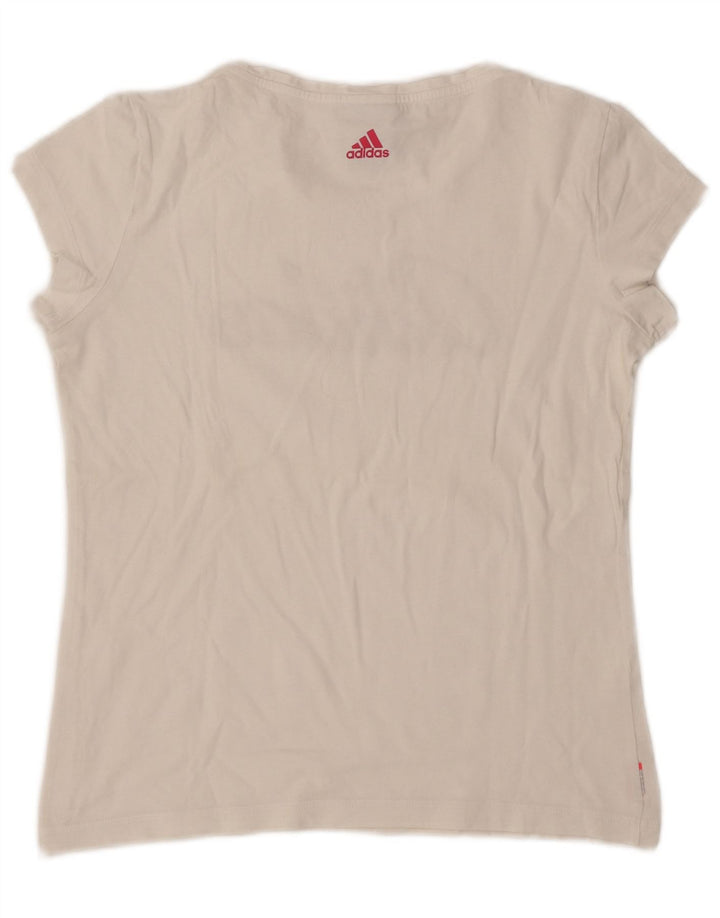 Adidas Damen Graphic T-Shirt Top UK 16 Large Weiß