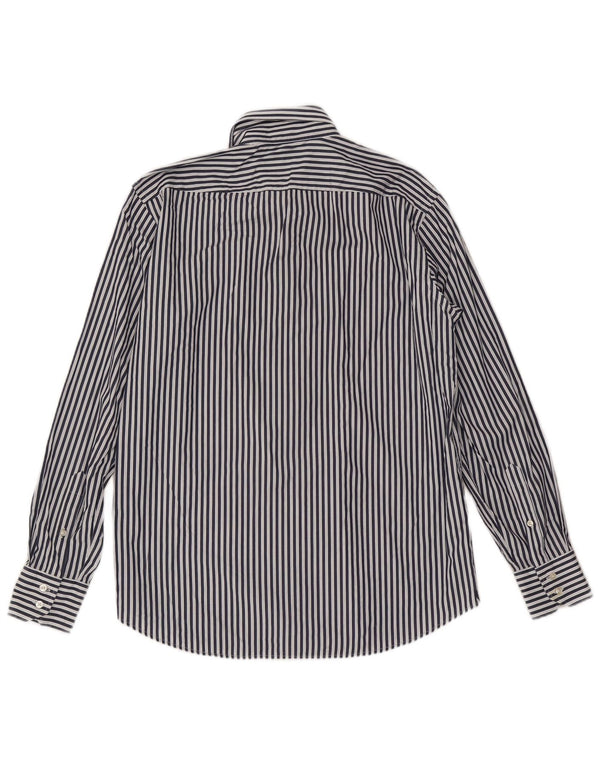 Hugo Boss Herren-Hemd mit normaler Passform, Größe 42 16 1/2 groß, marineblau gestreift