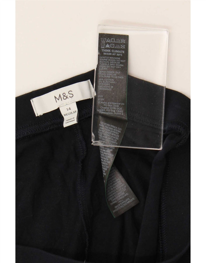 Marks & Spencer Damen Leggings UK 14 Large Marineblau Baumwolle