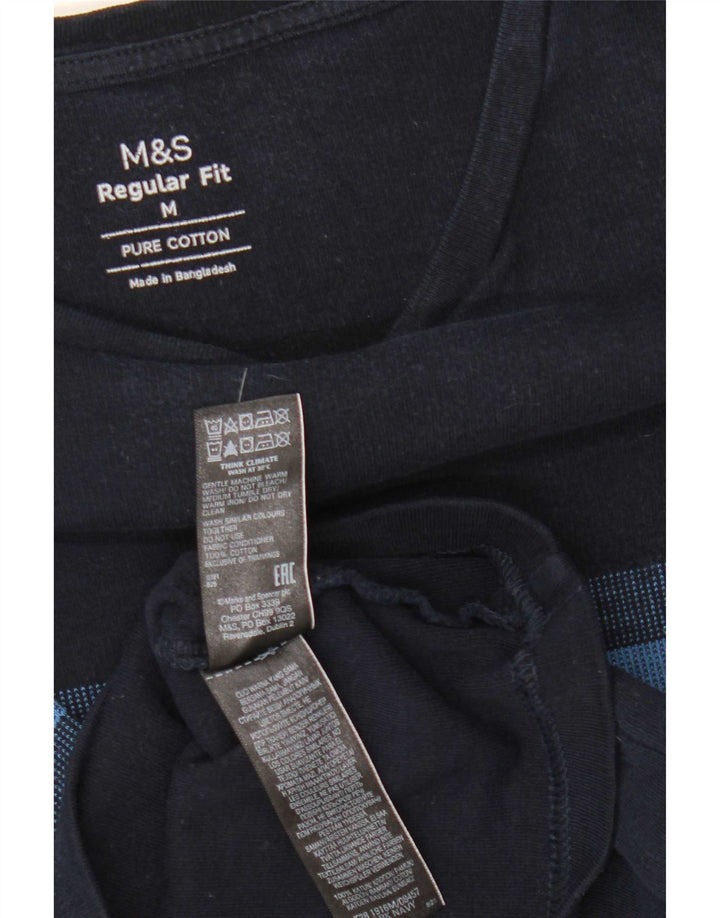 Marks & Spencer Damen T-Shirt Top UK 14 Mittel Marineblau gestreift