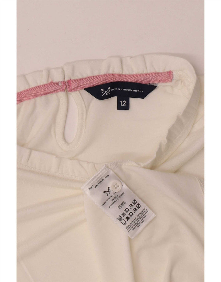 Crew Clothing Damen-Top, langärmelig, UK 12, Mittelweiß, Modal