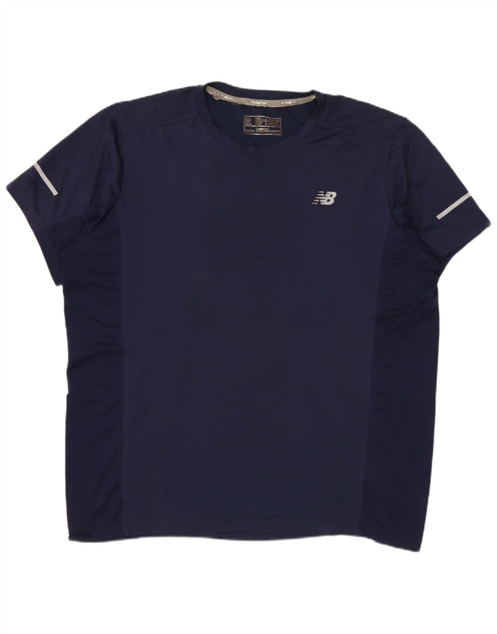 NEW BALANCE Herren T-Shirt Top Large Marineblau Polyester