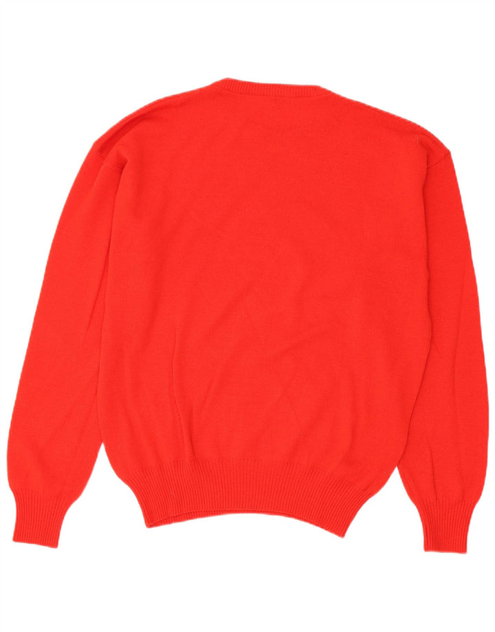 Gran Sasso Herren-Pullover mit Rundhalsausschnitt, mittelrote Schurwolle