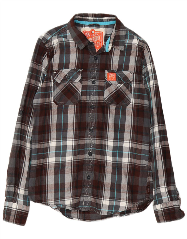 Superdry Herren-Flanellhemd, groß, mehrfarbig, kariert, Baumwolle