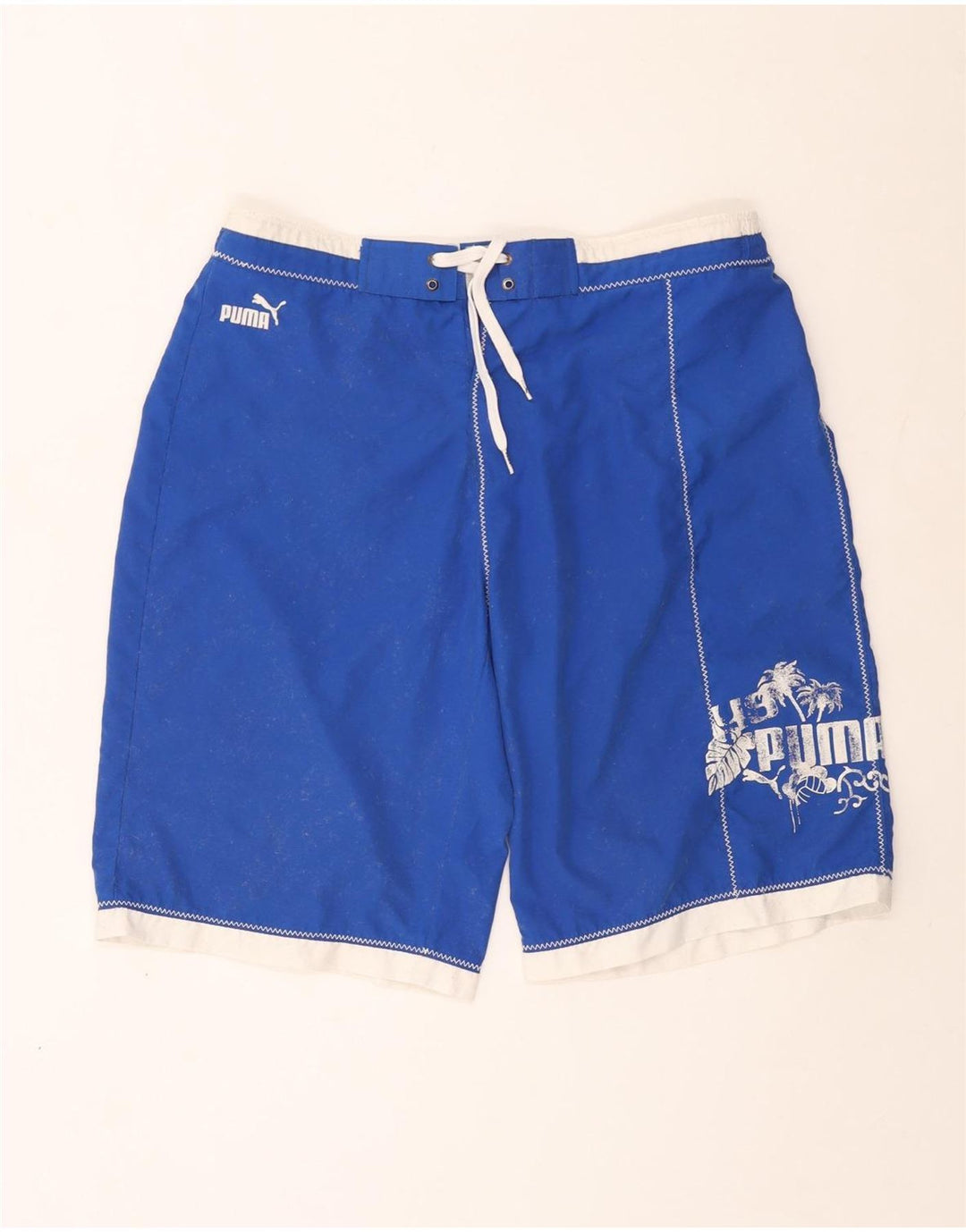 Puma Herren Badeshorts mit Grafik, Größe L, Blau, Polyester