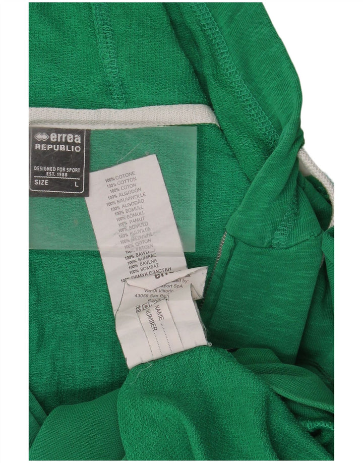 ERREA Herren-Kapuzenpullover mit Reißverschluss, groß, grüne Baumwolle
