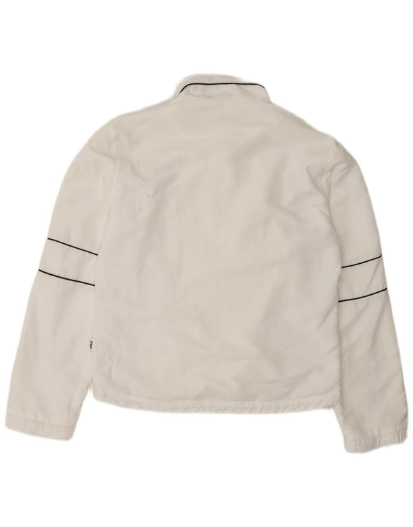 Fila Damen-Trainingsanzugoberteil, Jacke, UK 16, Größe L, Weiß, Polyester