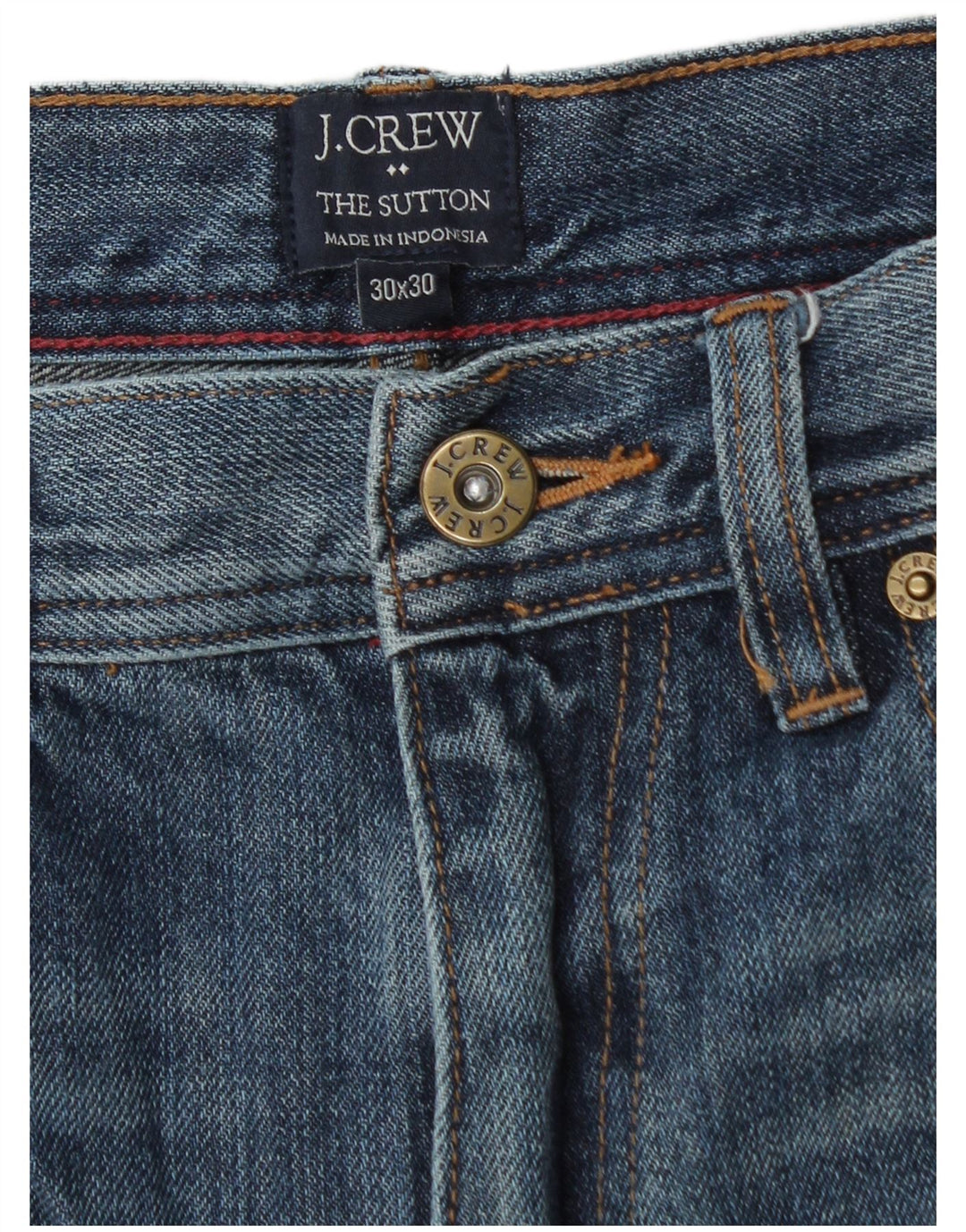 J. CREW Herren The Sutton Straight Jeans W30 L30 Blaue Baumwolle