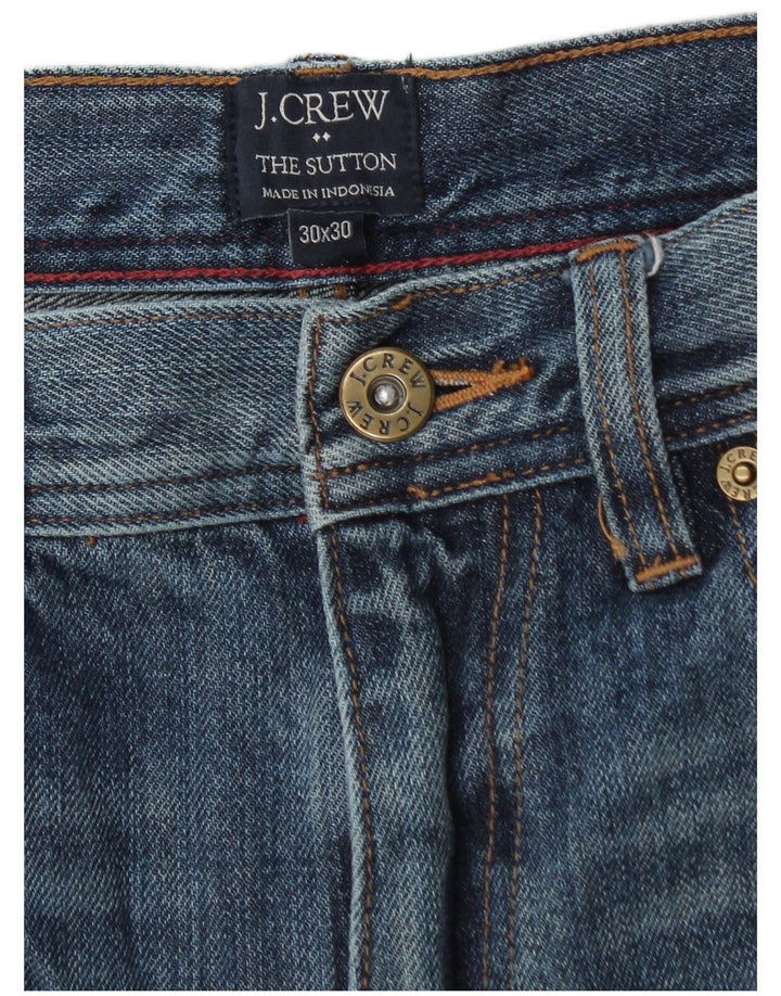 J. CREW Herren The Sutton Straight Jeans W30 L30 Blaue Baumwolle
