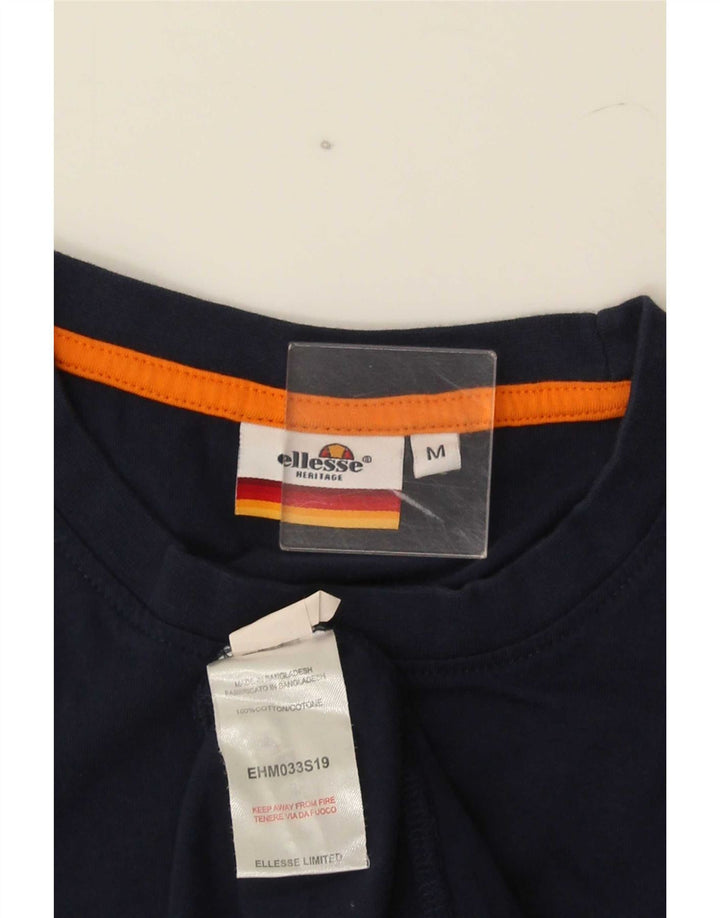 Ellesse Herren-T-Shirt mit Grafik, mittlere marineblaue Baumwolle