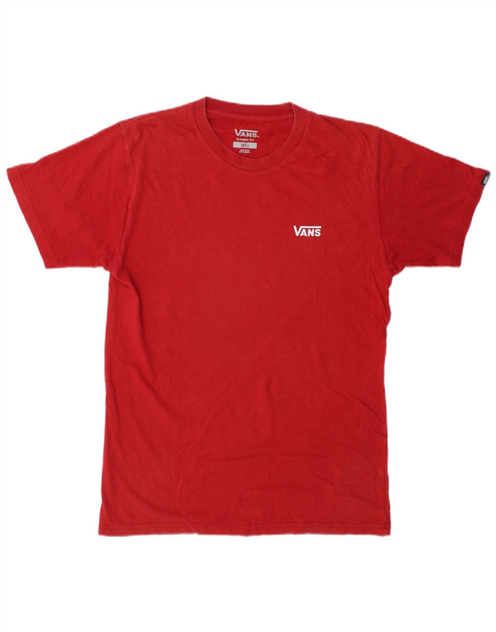 Vans Herren-T-Shirt mit klassischer Passform, klein, aus roter Baumwolle