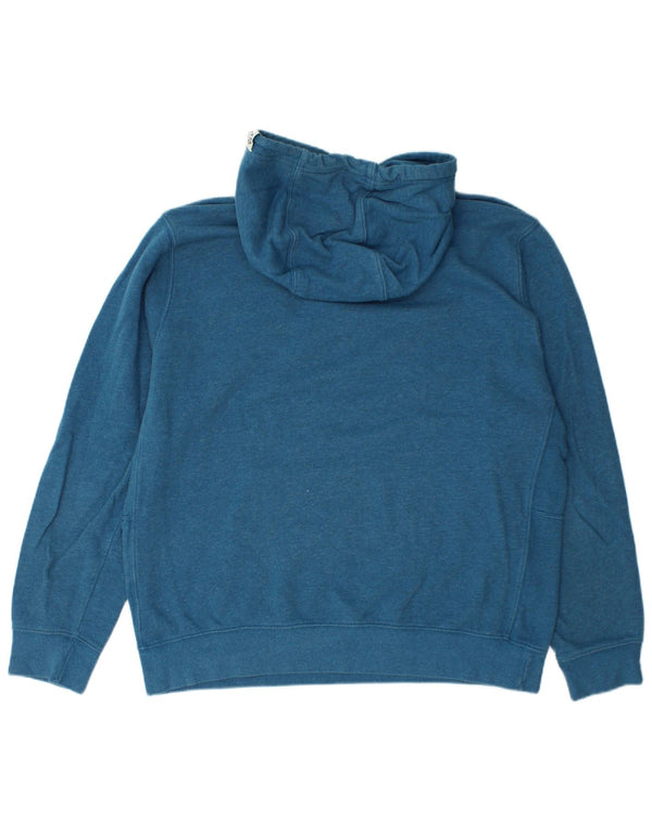 Nike Mens Hoodie Jumper Large Blue Cotton