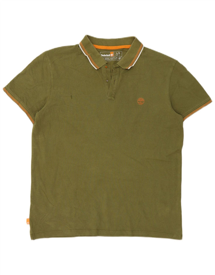 Timberland Herren-Poloshirt, große Khaki-Baumwolle