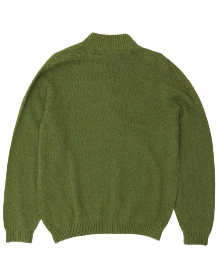 AUSTRALIAN L'ALPINA Herren-Pullover mit Knopfkragen, Größe 48, Mittelgrün