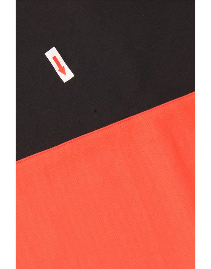 Nike Herren Dri Fit Poloshirt, großes orangefarbenes Colourblock-Polyester
