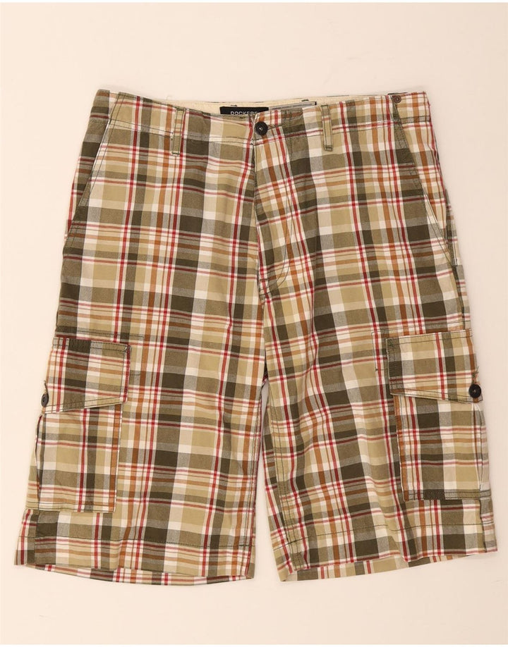 DOCKERS Herren-Cargoshorts mit schmaler Passform, W32, mittelgroß, mehrfarbig, kariert, Baumwolle