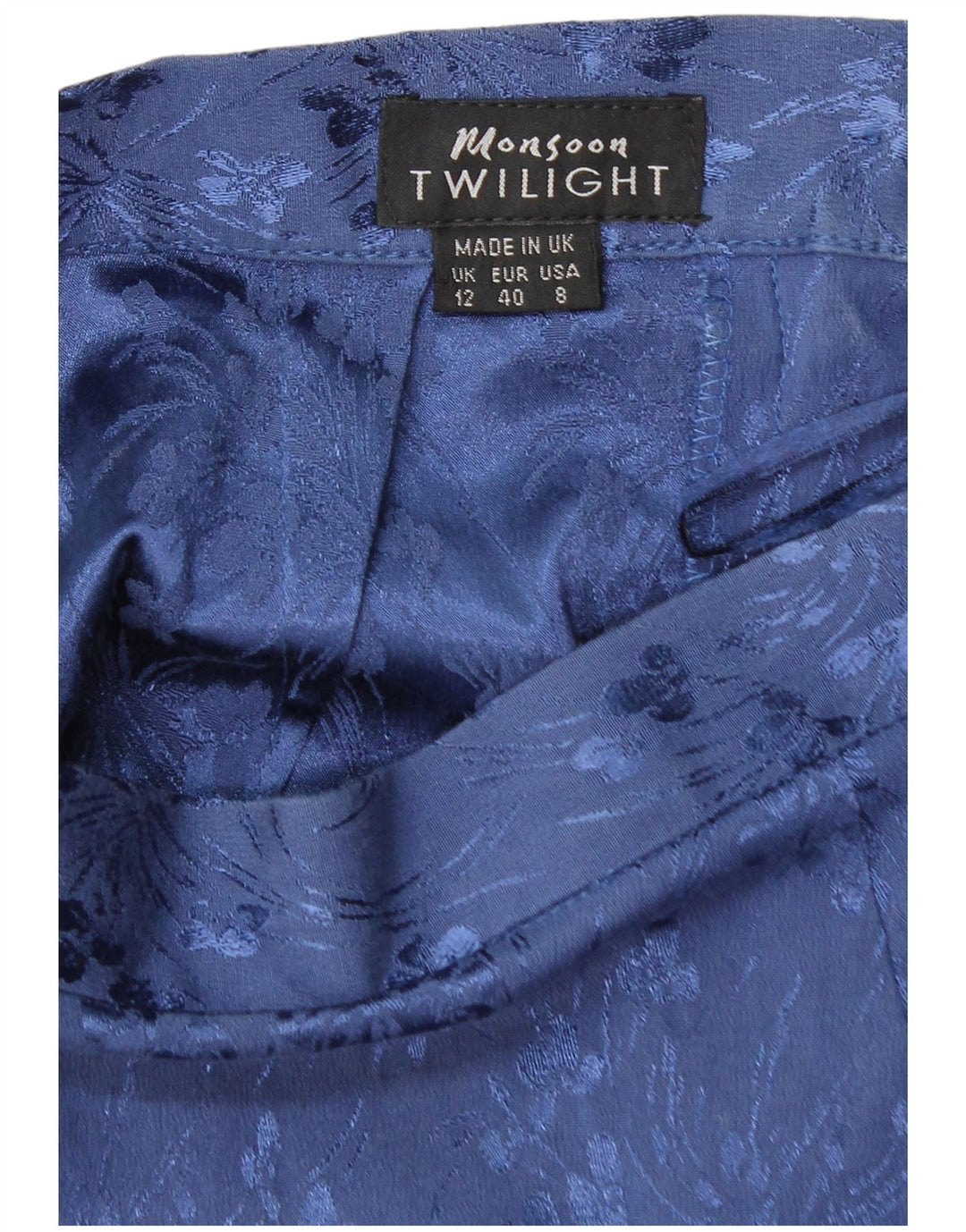 MONSOON Damen Twilight Maxi-Bleistiftrock UK 12 Medium W26 Blau geblümt