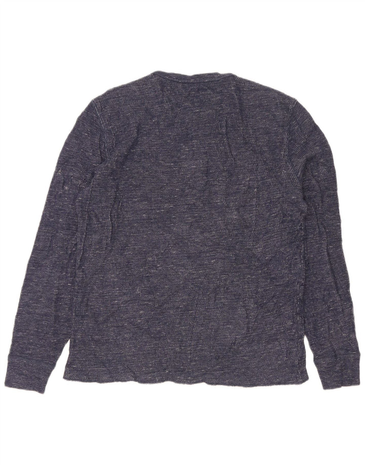 Gap Herren-Oberteil, langärmelig, Mittelblau meliert