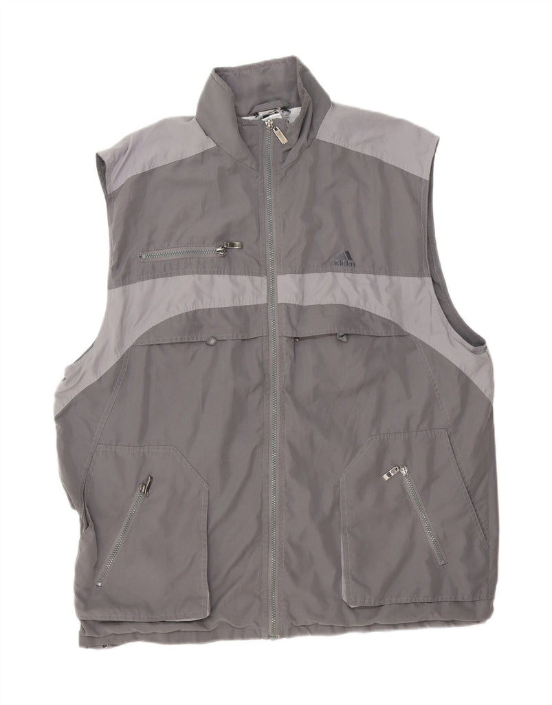 ADIDAS Mens Utility Gilet UK 44 2XL Grey Colourblock Vintage Adidas and Second-Hand Adidas from Messina Hembry 