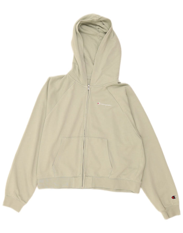Champion Mädchen Crop Zip Hoodie Pullover 13-14 Jahre XL Grüne Baumwolle