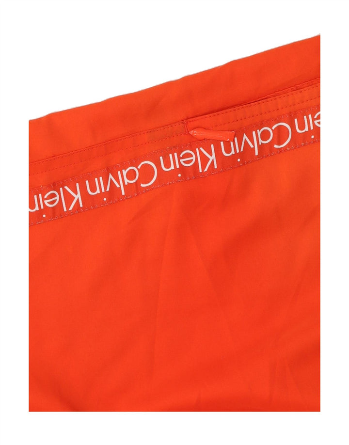 CALVIN KLEIN Mens Graphic Sport Shorts XL  Orange Polyester Vintage Calvin Klein and Second-Hand Calvin Klein from Messina Hembry 