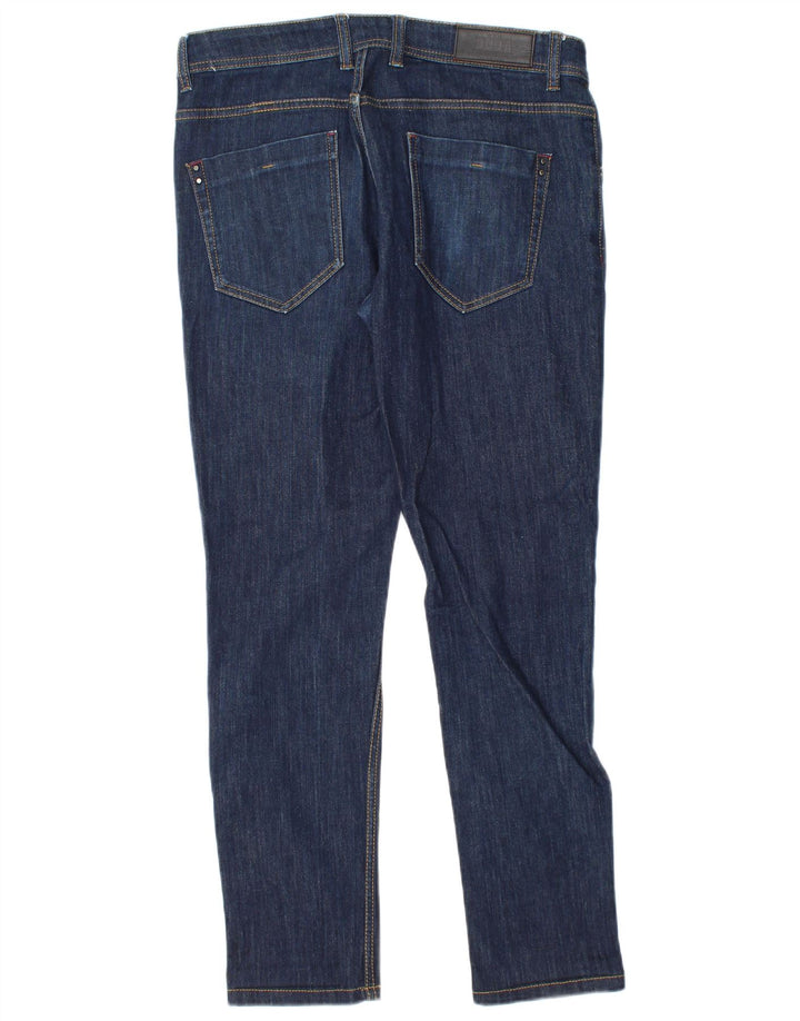 Vintage Herren Slim Jeans IT 48 Medium W34 L30 Marineblaue Baumwolle