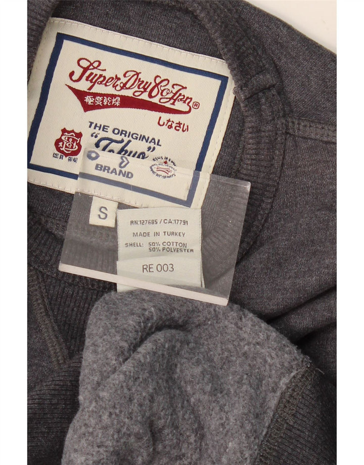 SUPERDRY Mens Sweatshirt Jumper Small Grey Cotton