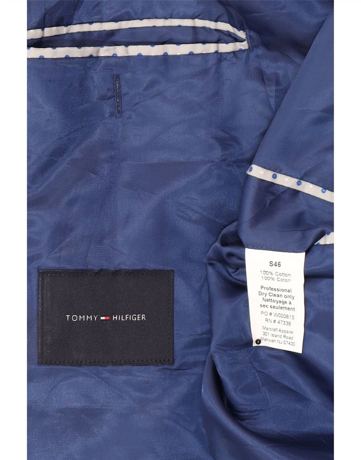 Tommy Hilfiger Herren-Blazer mit 2 Knöpfen, UK 46, 3XL, blaue Baumwolle
