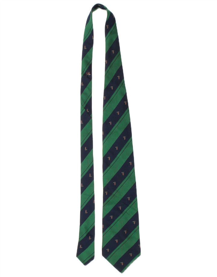 Trussardi Herren-Krawatte, Einheitsgröße, grün gestreift, Seide, klassisch