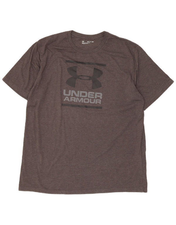 Under Armour Herren Grafik T-Shirt Top 2XL Grau Baumwolle