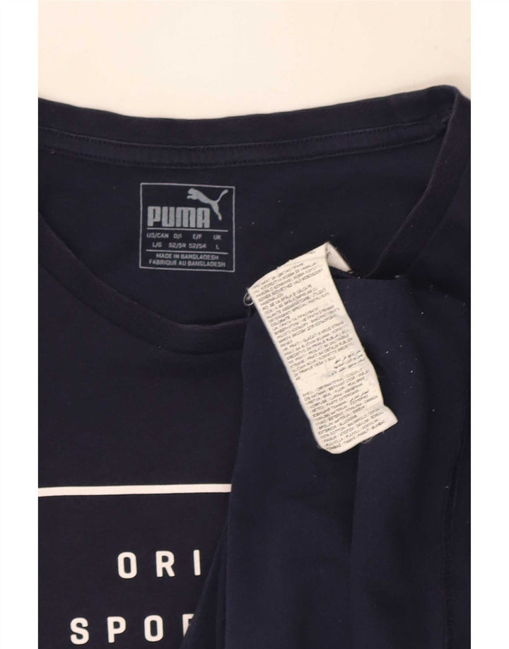 Puma Herren-T-Shirt mit Grafik, groß, marineblau, Baumwolle